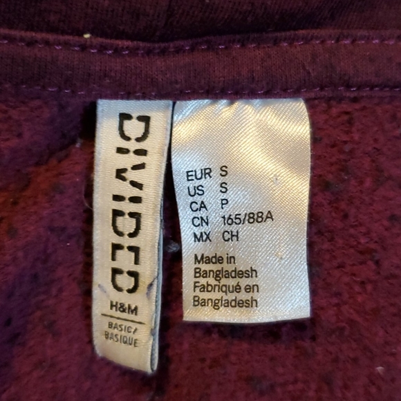 DIVIDED Burgundy Zip Hoodie - Picture 2 of 2